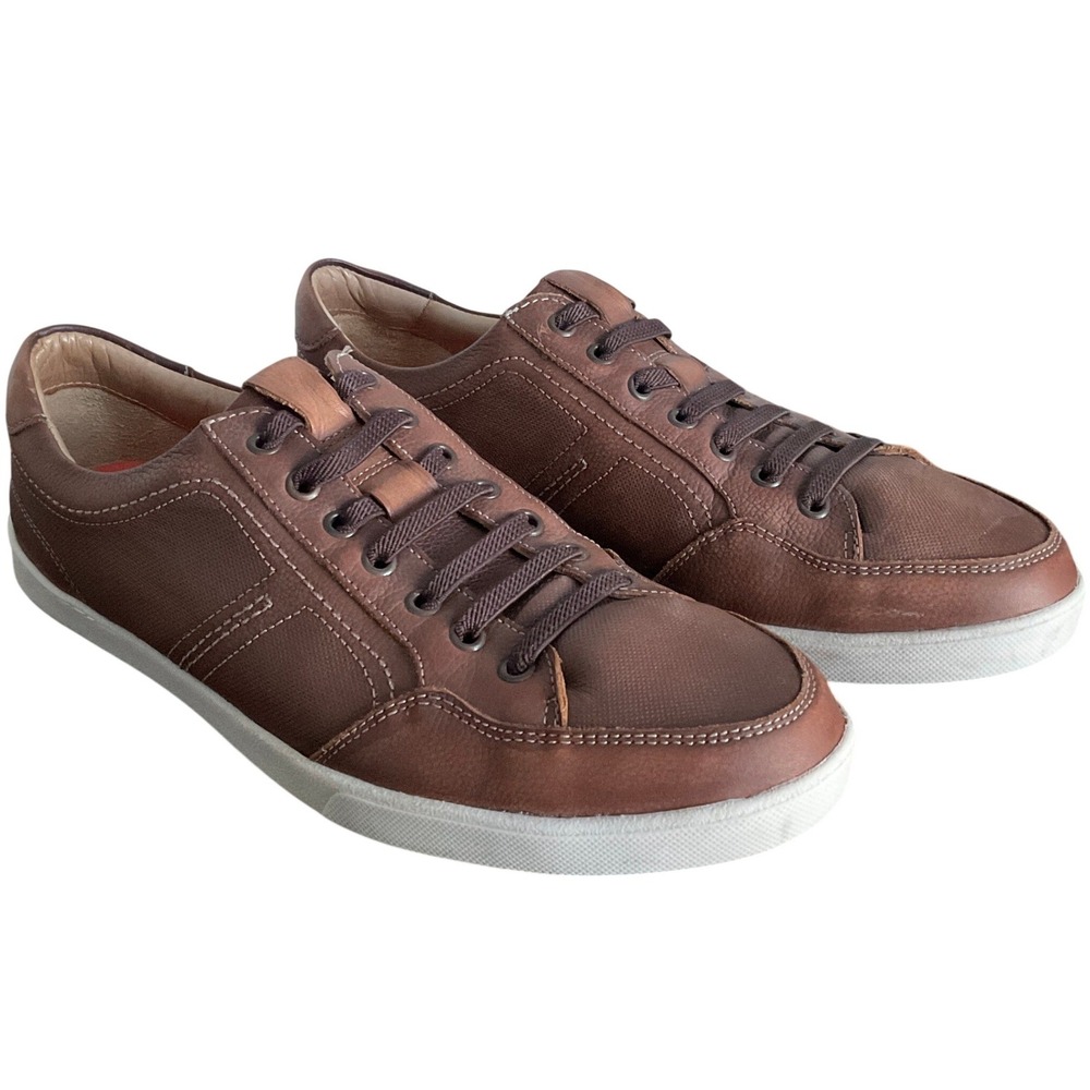 Johnston & Murphy 1850 Men 10 M Brown Leather Low Top Sneaker 27-1480